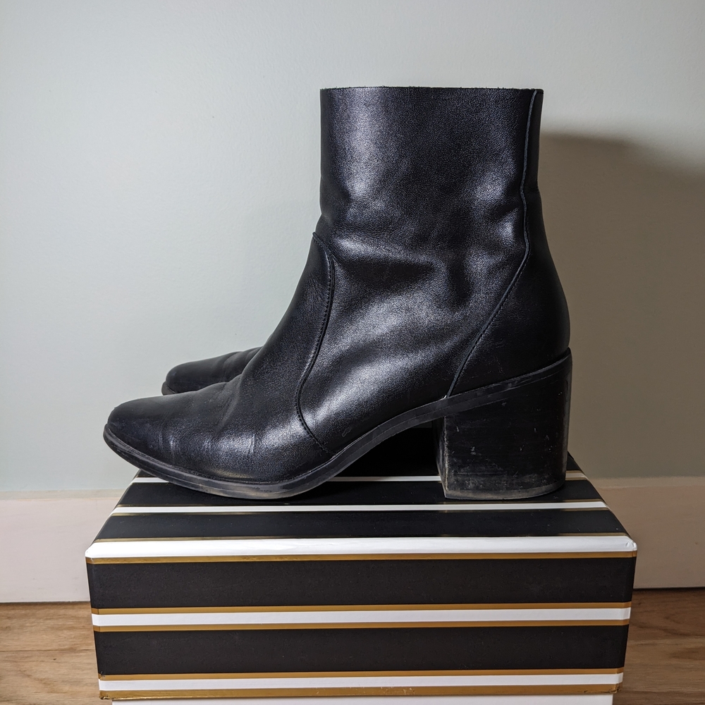 Black Leather Ankle Boots